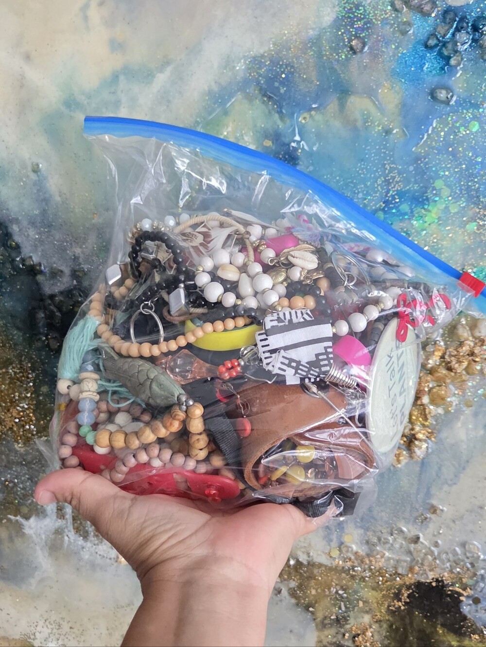 Mystery Lot ,Mixed Costume & Beaded Jewelry Lot - Multicolor